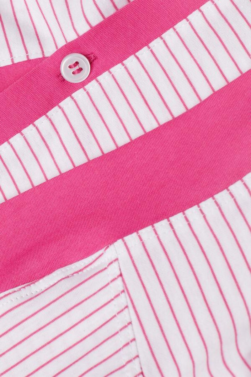 Intimissimi Strawberry Milkshake Short Sleeve Top in Supima® Ultrafresh Cotton Women's Pajamas Pink Stripes | USA 2095KIR