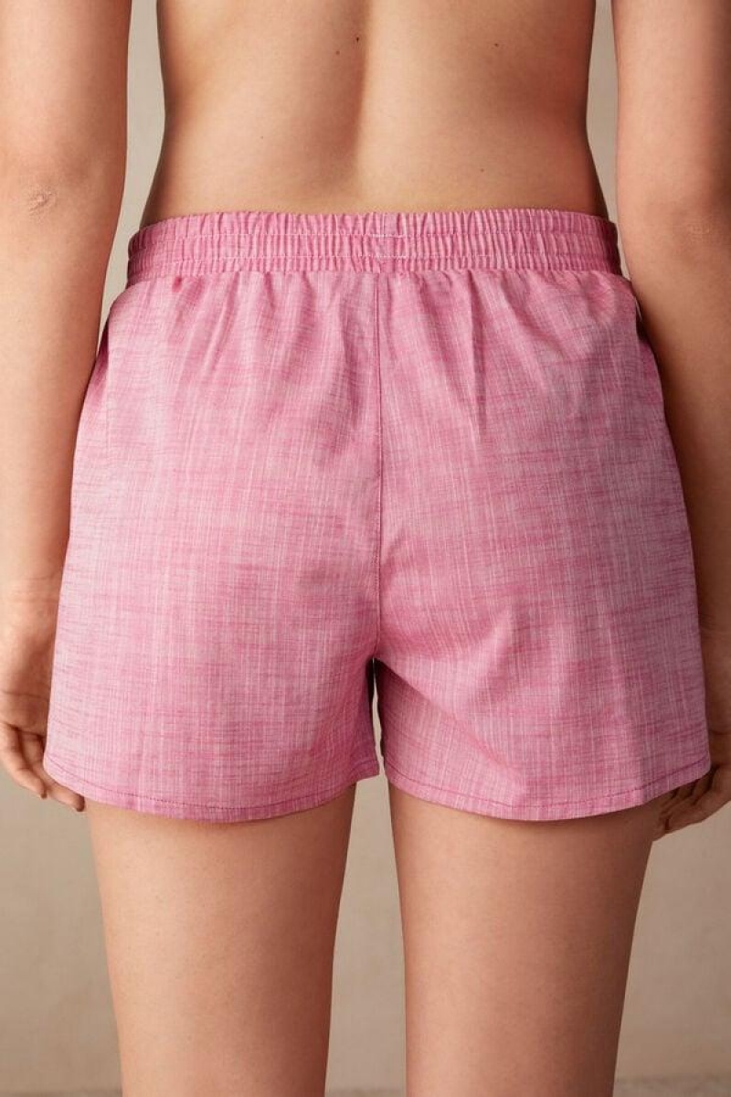 Intimissimi Strawberry Milkshake Shorts in Cotton Cloth Women's Pajamas Pink | USA 1965KIR