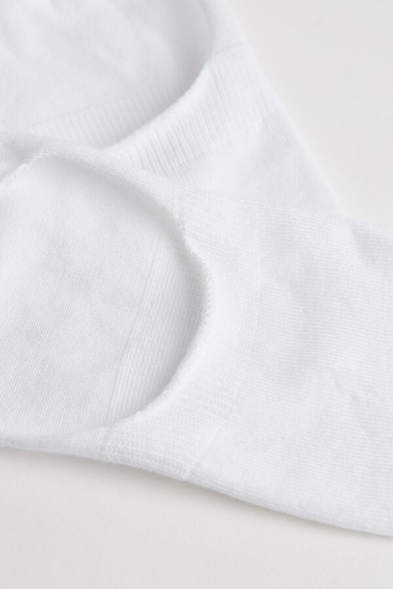 Intimissimi Stretch Cotton Footlet Men's Socks White | USA 2790ORV