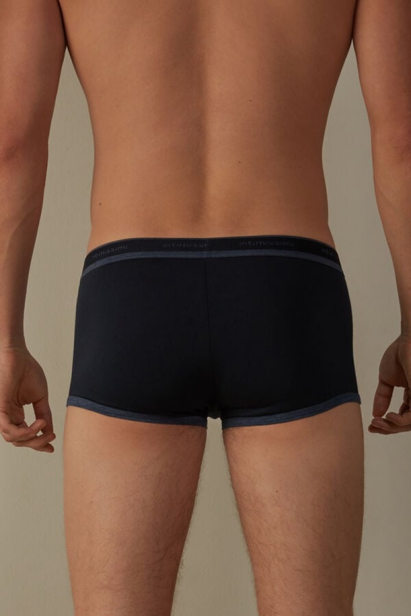 Intimissimi Stretch Supima® Cotton Shorts with Logo Detail Men's Boxer Blue | USA 2589VDR