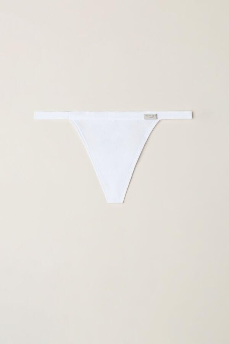 Intimissimi String Thong in Cotton Women's Panties White | USA 2282VDO