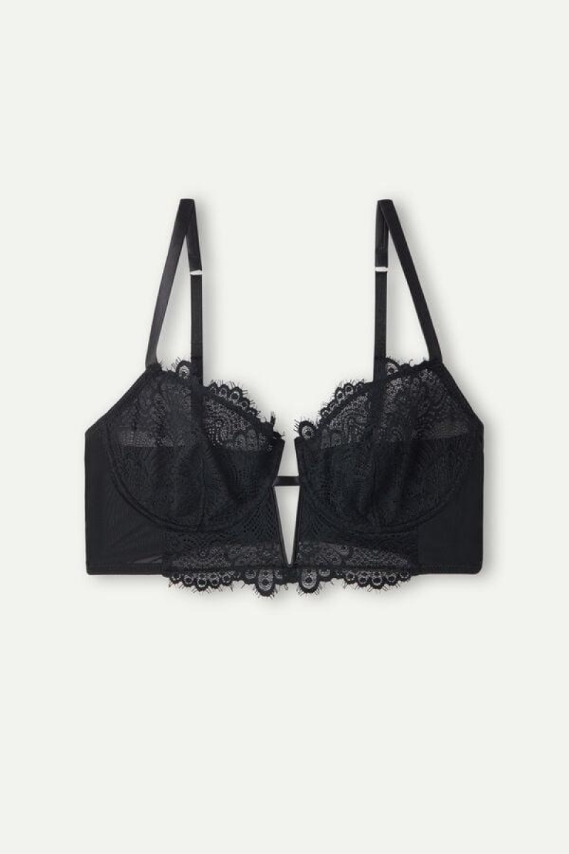 Intimissimi Stunning Beauty Daniela Balconette Bustier Women's Bras Black | USA 1023SOB