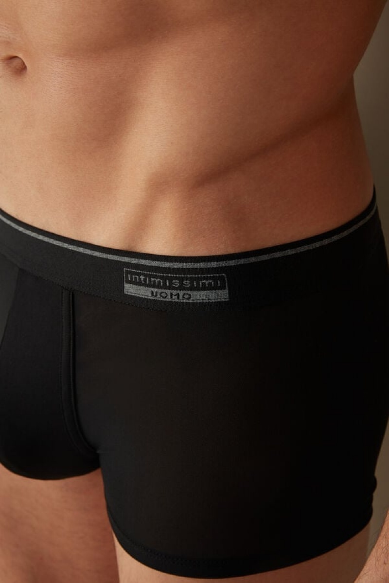 Intimissimi Super Fresh Micro-mesh Men's Boxer Black | USA 2594KIO