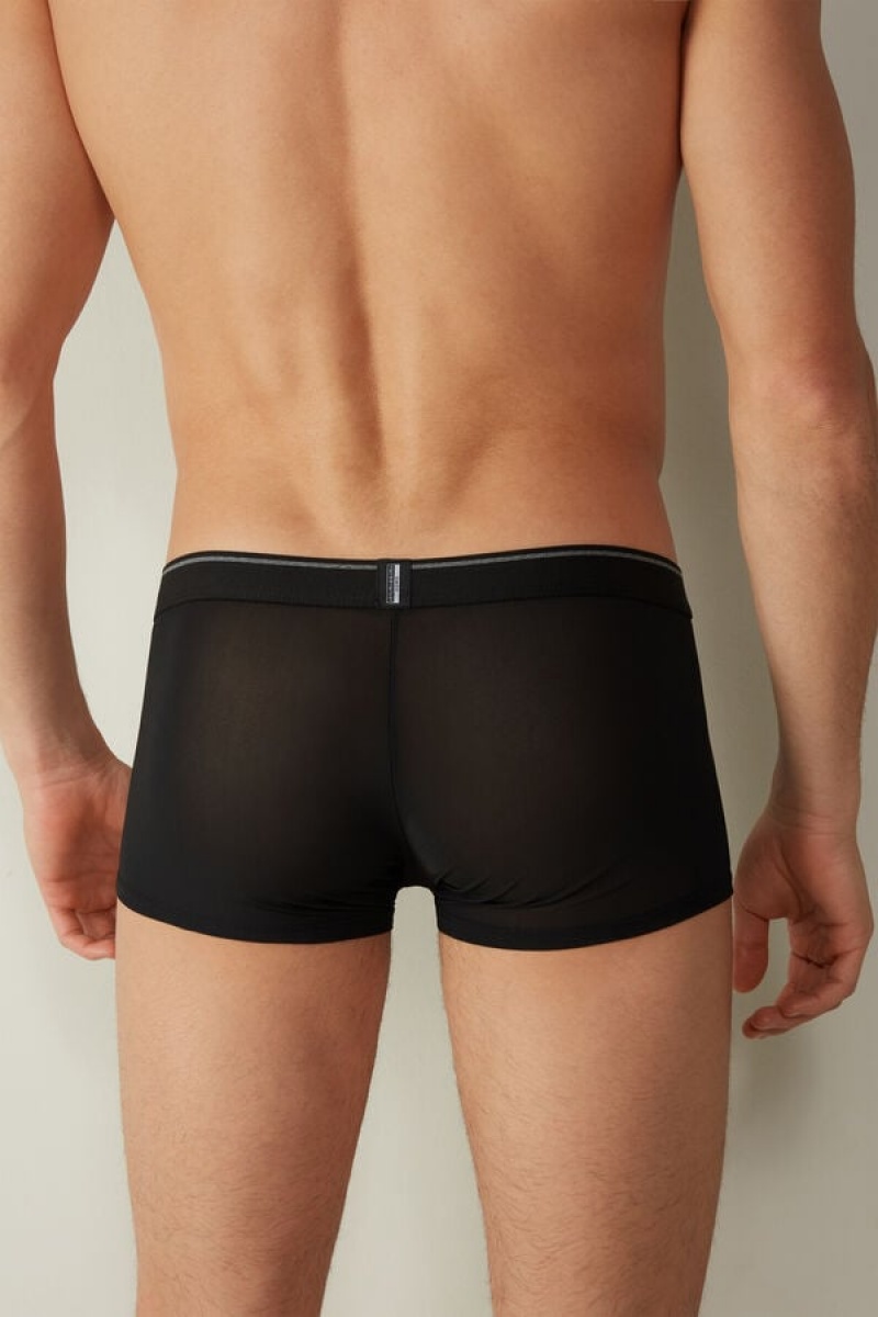 Intimissimi Super Fresh Micro-mesh Men's Boxer Black | USA 2594KIO