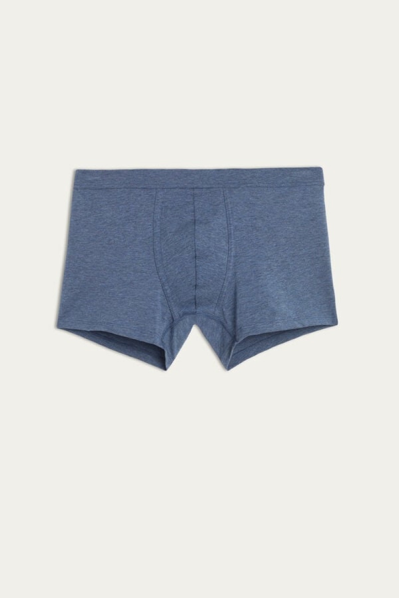 Intimissimi Supima® Cotton Loose Fit Men's Boxer Blue | USA 2618ZGU