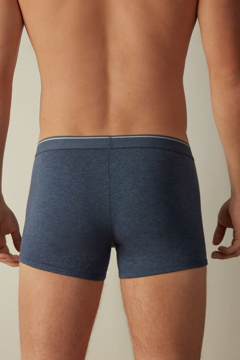 Intimissimi Supima® Cotton Men's Boxer Blue / Light Grey | USA 2579UTZ