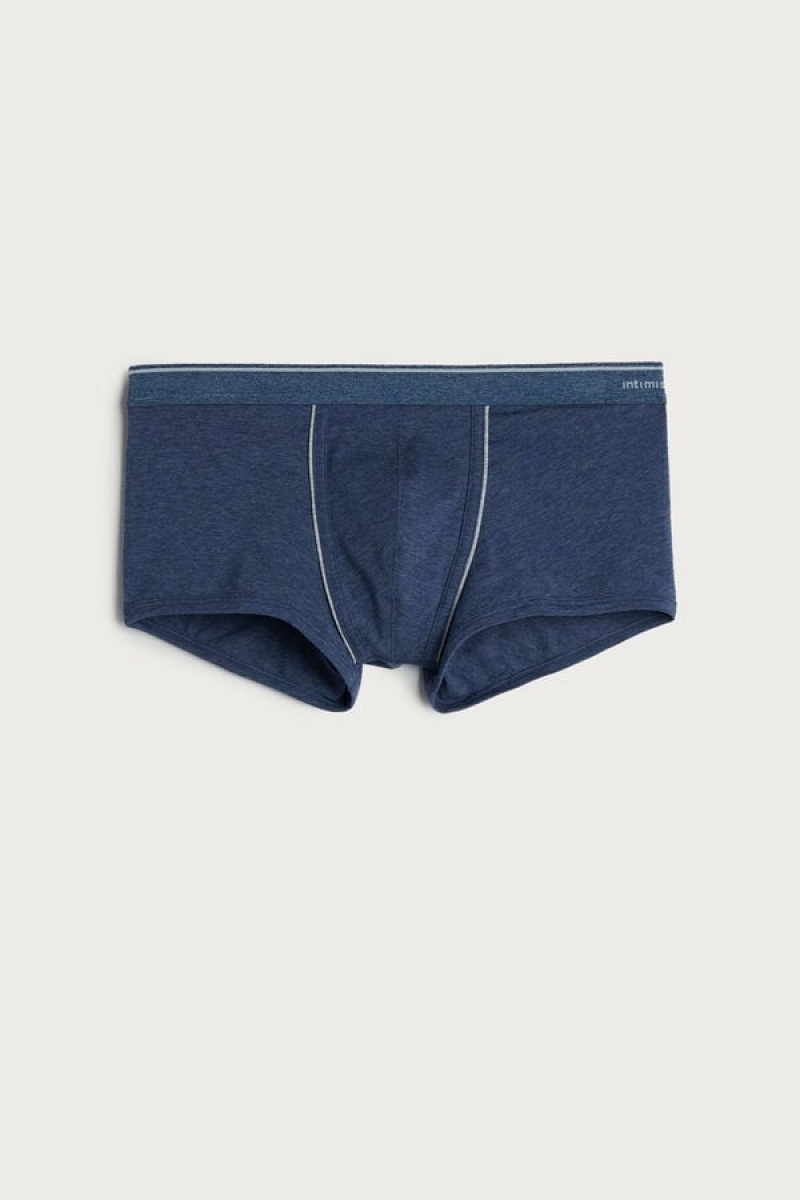 Intimissimi Supima® Cotton Men's Boxer Blue / Light Grey | USA 2579UTZ