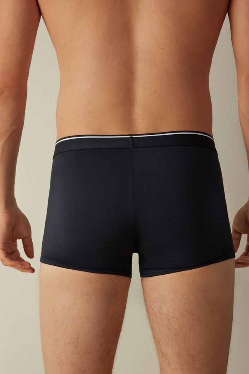 Intimissimi Supima® Cotton Men's Boxer Blue / White | USA 2597GLS