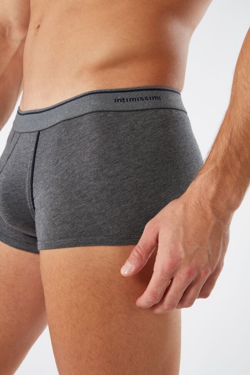 Intimissimi Supima® Cotton Men's Boxer Deep Grey / Blue | USA 2578ISL