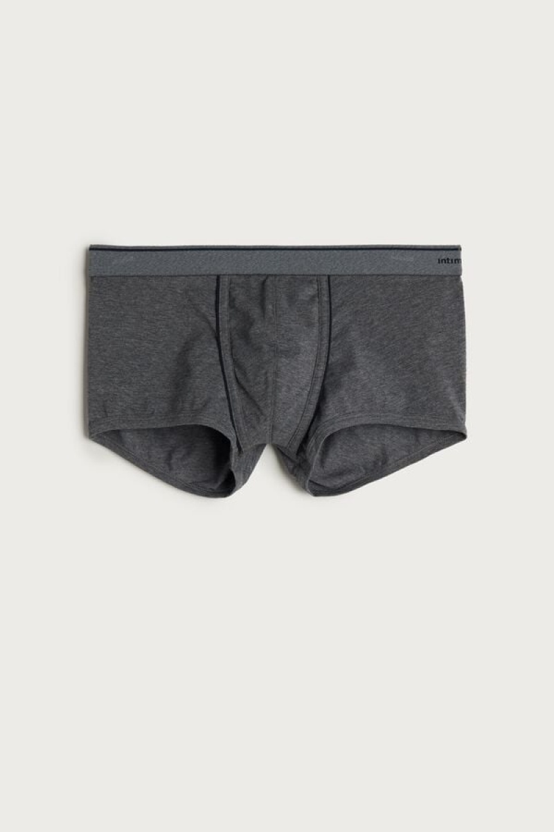 Intimissimi Supima® Cotton Men's Boxer Deep Grey / Blue | USA 2578ISL