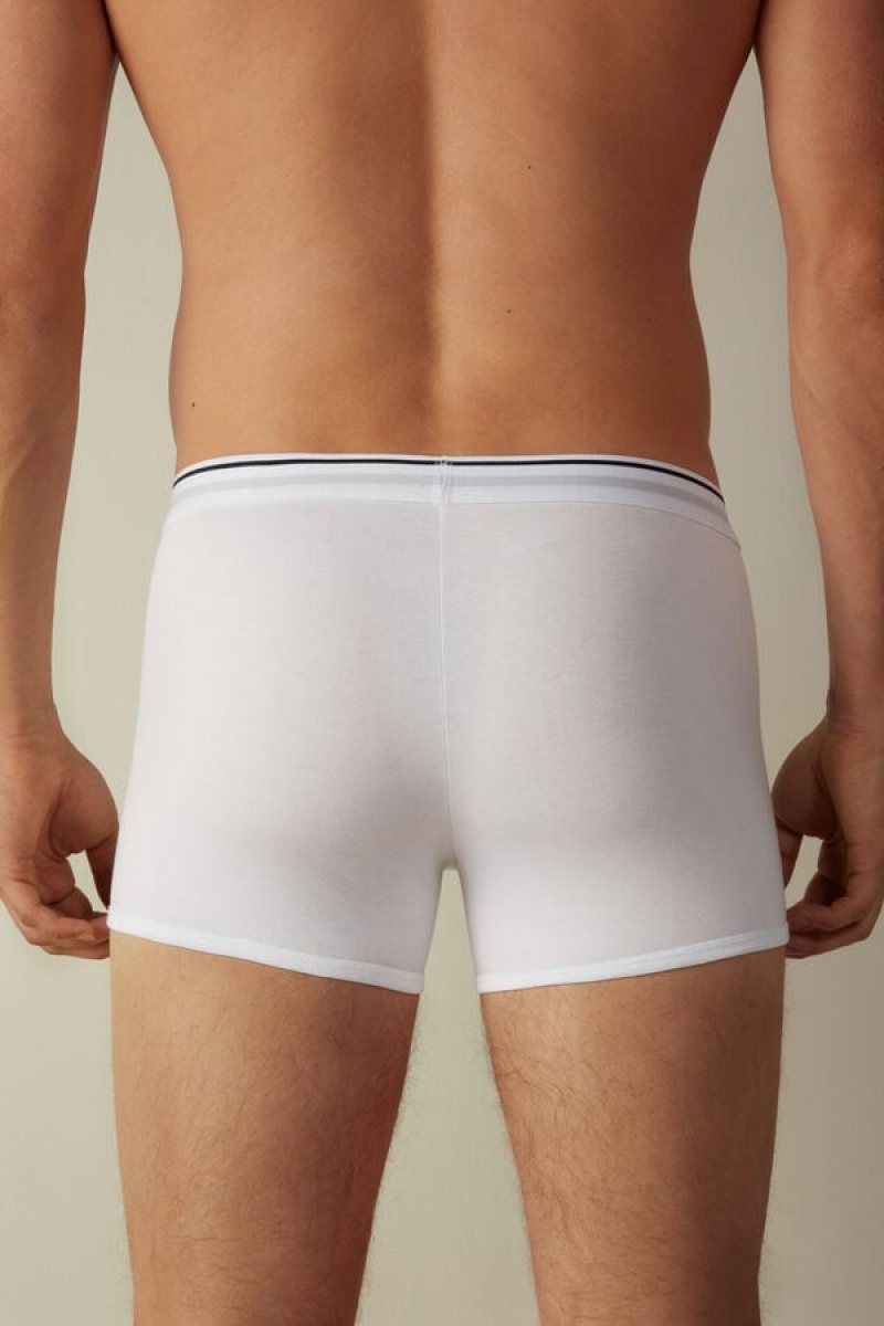 Intimissimi Supima® Cotton Men's Boxer White / Blue | USA 2577ORK