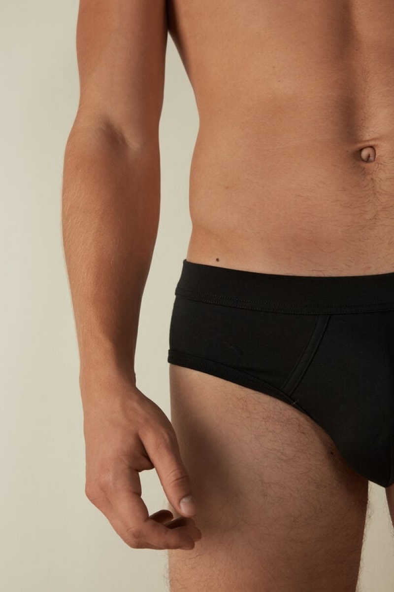 Intimissimi Supima® Cotton Men's Briefs Black | USA 2672APO