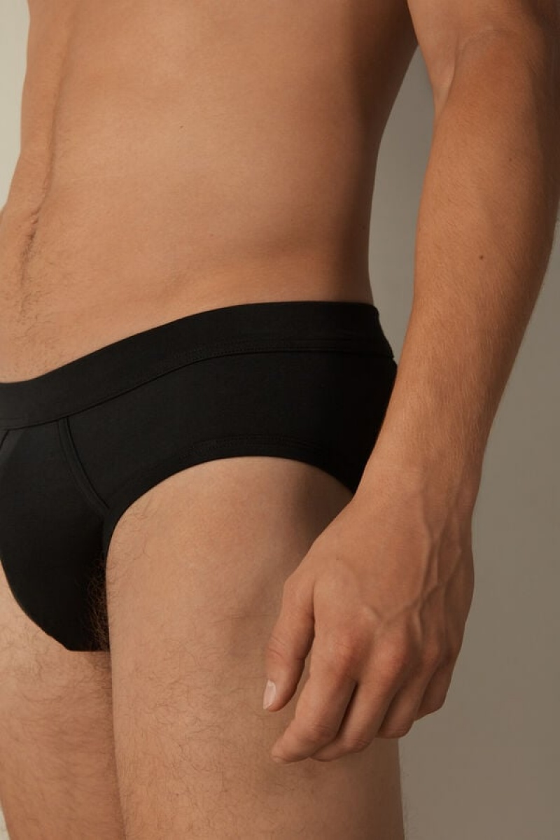 Intimissimi Supima® Cotton Men's Briefs Black | USA 2672APO