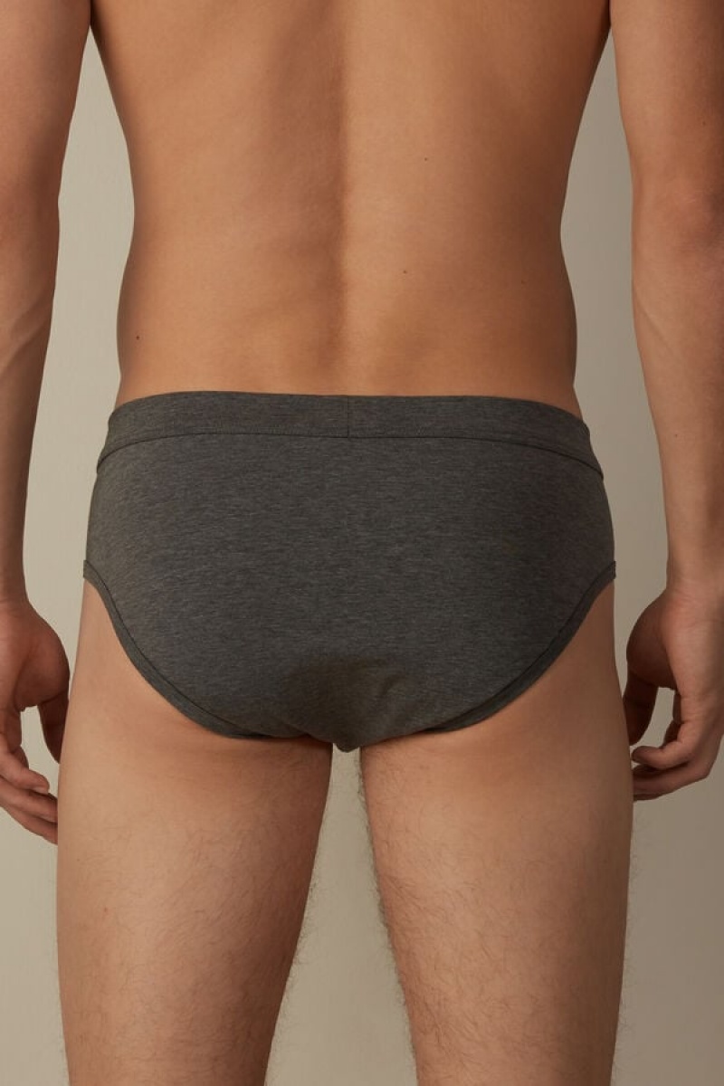 Intimissimi Supima® Cotton Men's Briefs Deep Grey | USA 2707EXK