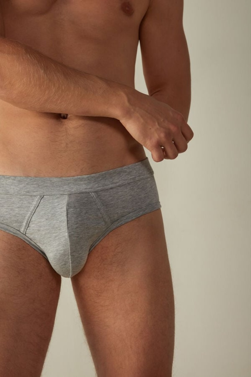 Intimissimi Supima® Cotton Men's Briefs Light Grey | USA 2680EXJ