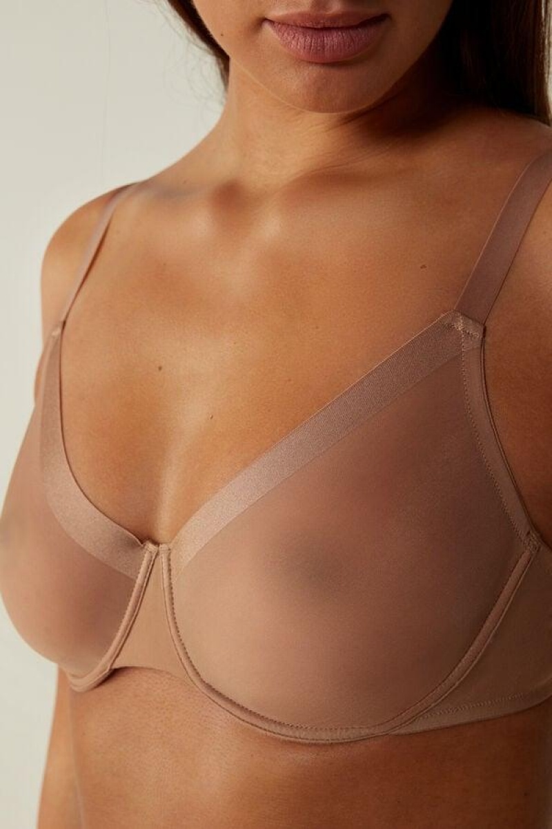 Intimissimi Sveva Invisible Touch Balconette Women's Bras Beige | USA 1623FMM