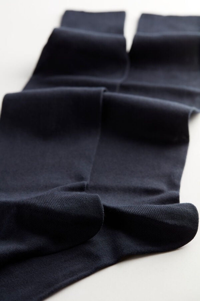 Intimissimi Tall Cashmere-Silk-Cotton Blend Men's Socks Blue | USA 2777RWP