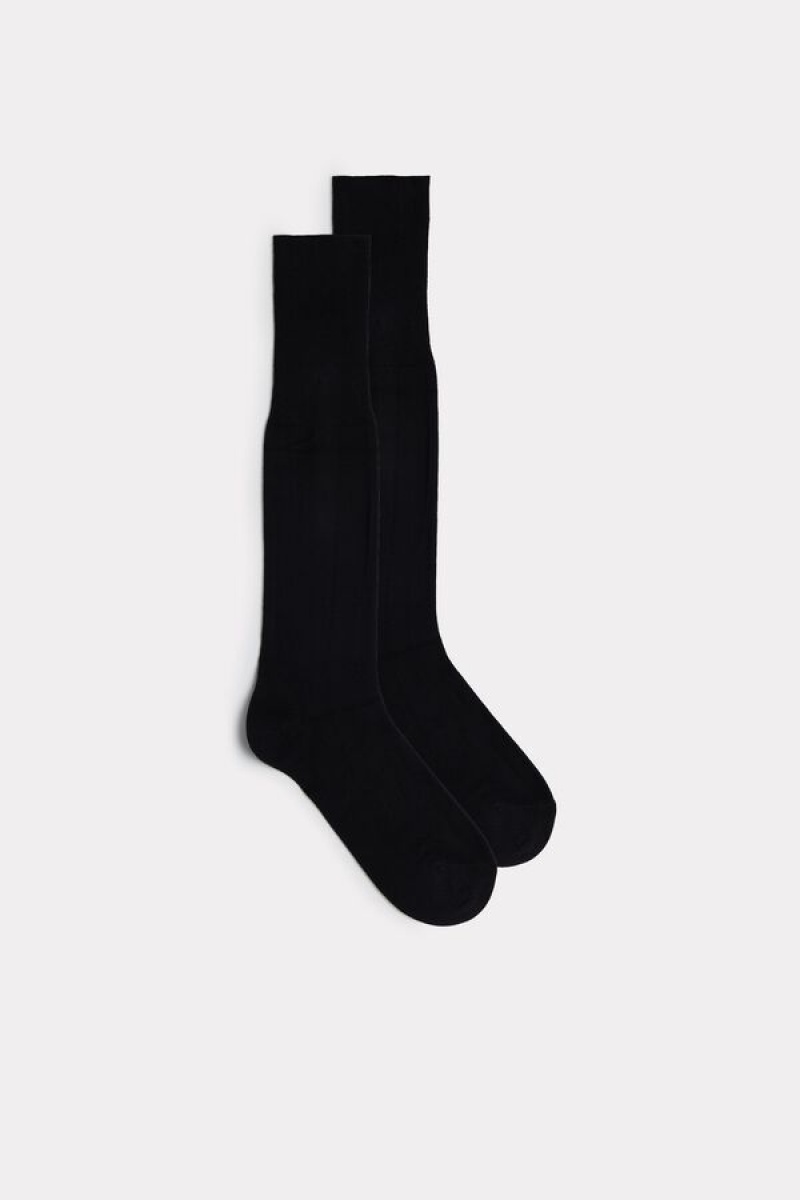 Intimissimi Tall Warm Cotton Men\'s Socks Black | USA 2776TVO