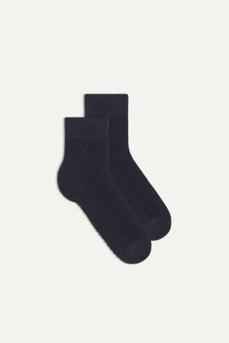 Intimissimi Terrycloth No-show Men\'s Socks Blue | USA 2825MAY