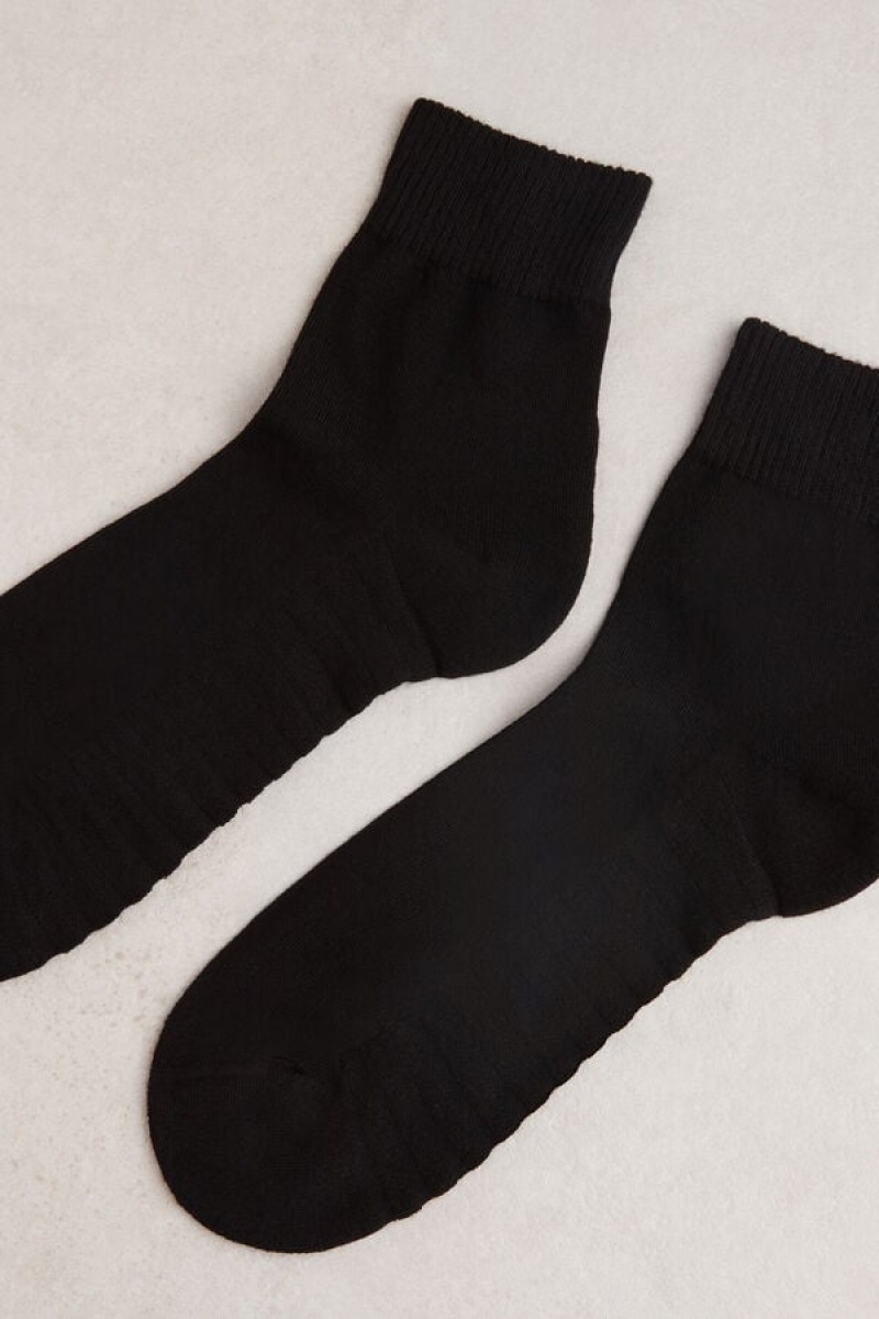 Intimissimi Terrycloth No-show Men's Socks Black | USA 2826NBU