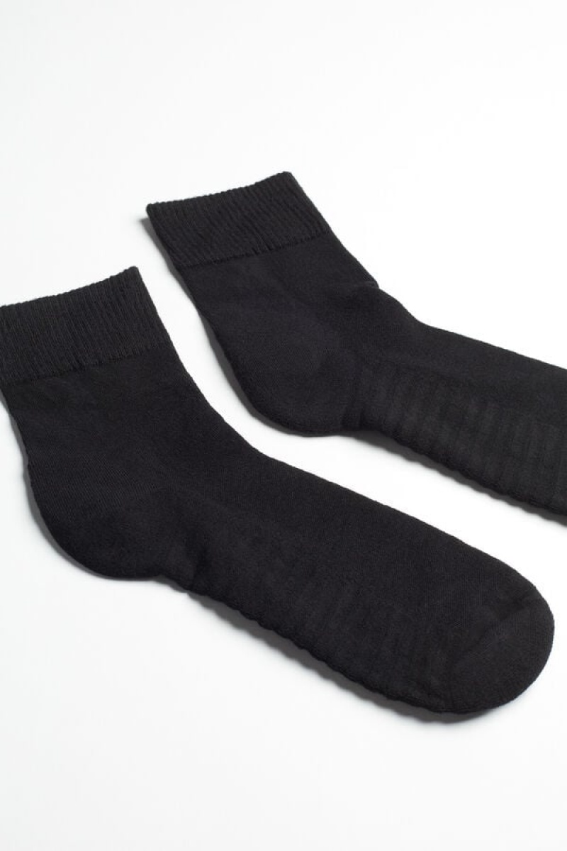 Intimissimi Terrycloth No-show Men's Socks Black | USA 2826NBU