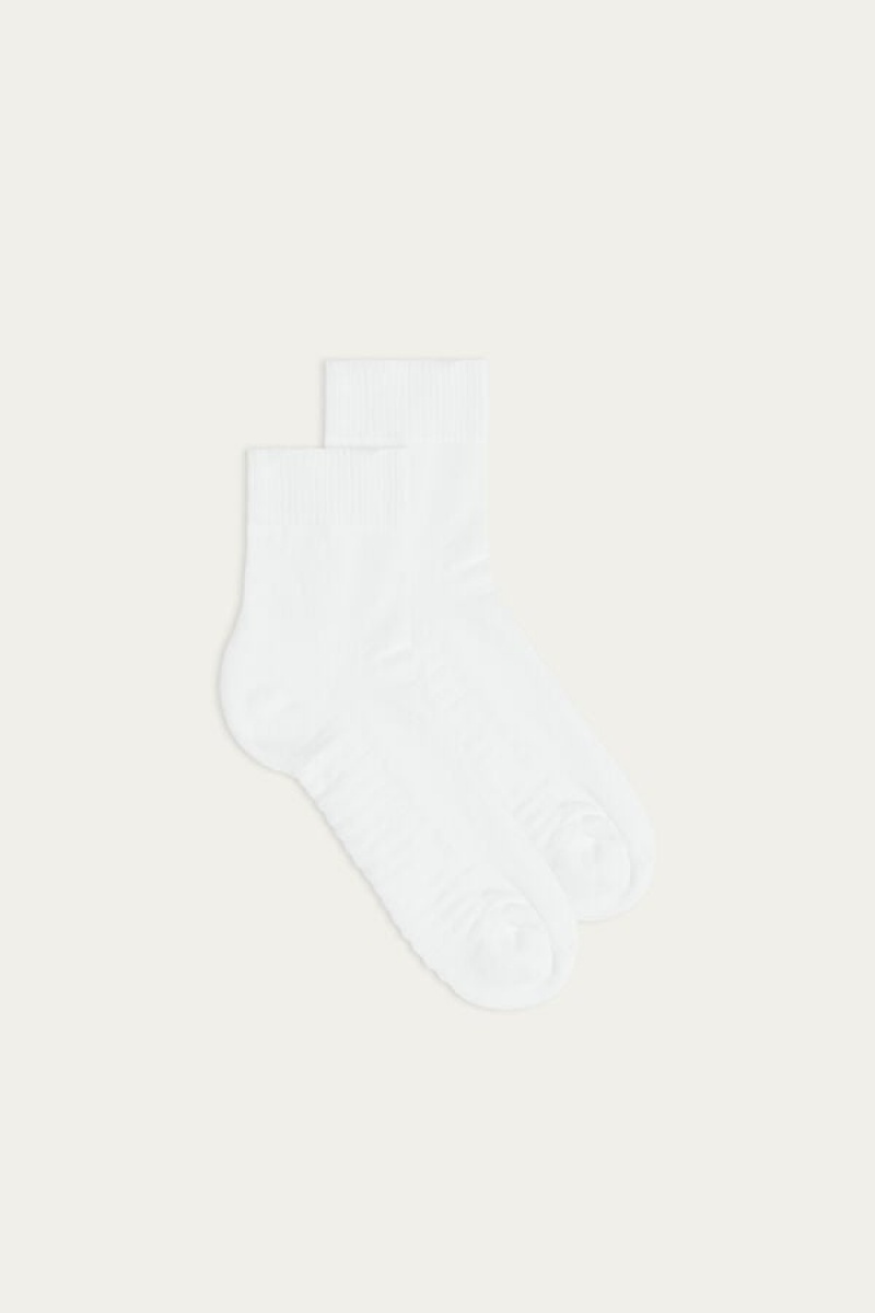 Intimissimi Terrycloth No-show Men\'s Socks White | USA 2853NBI