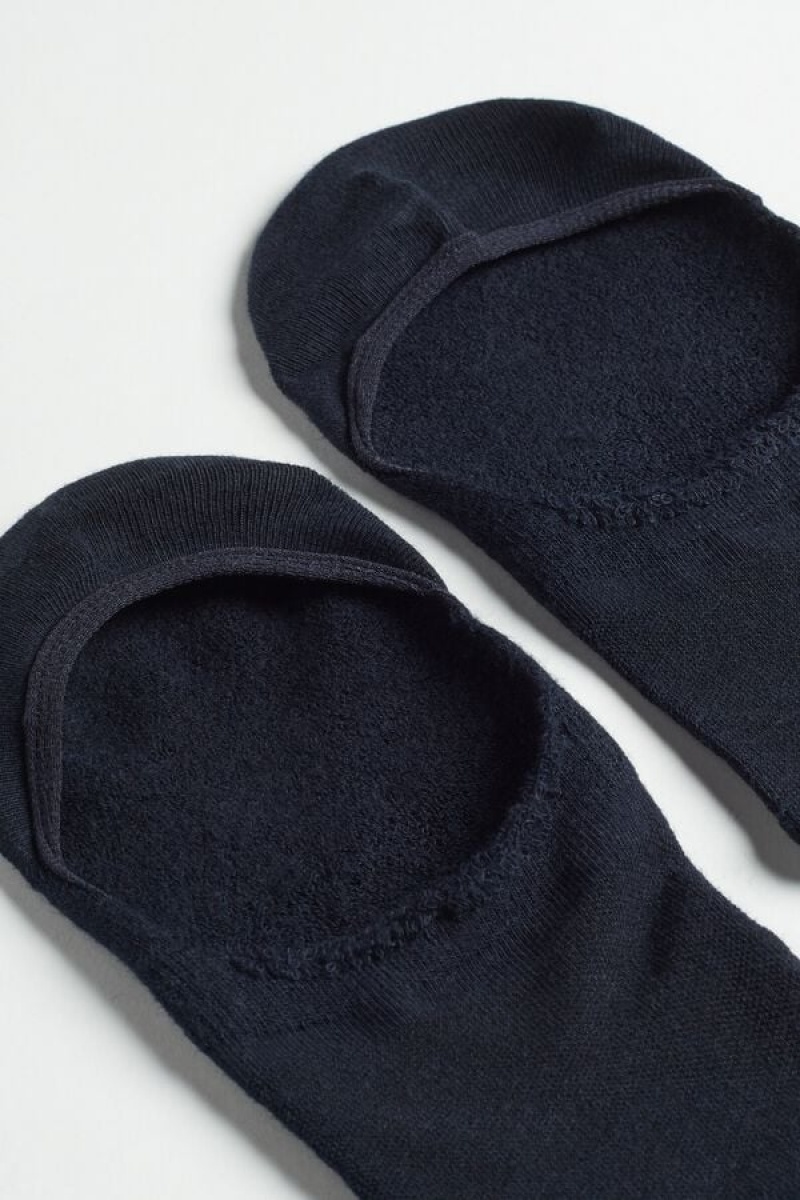 Intimissimi Terrycloth Shoe Liners Men's Socks Blue | USA 2856FMA