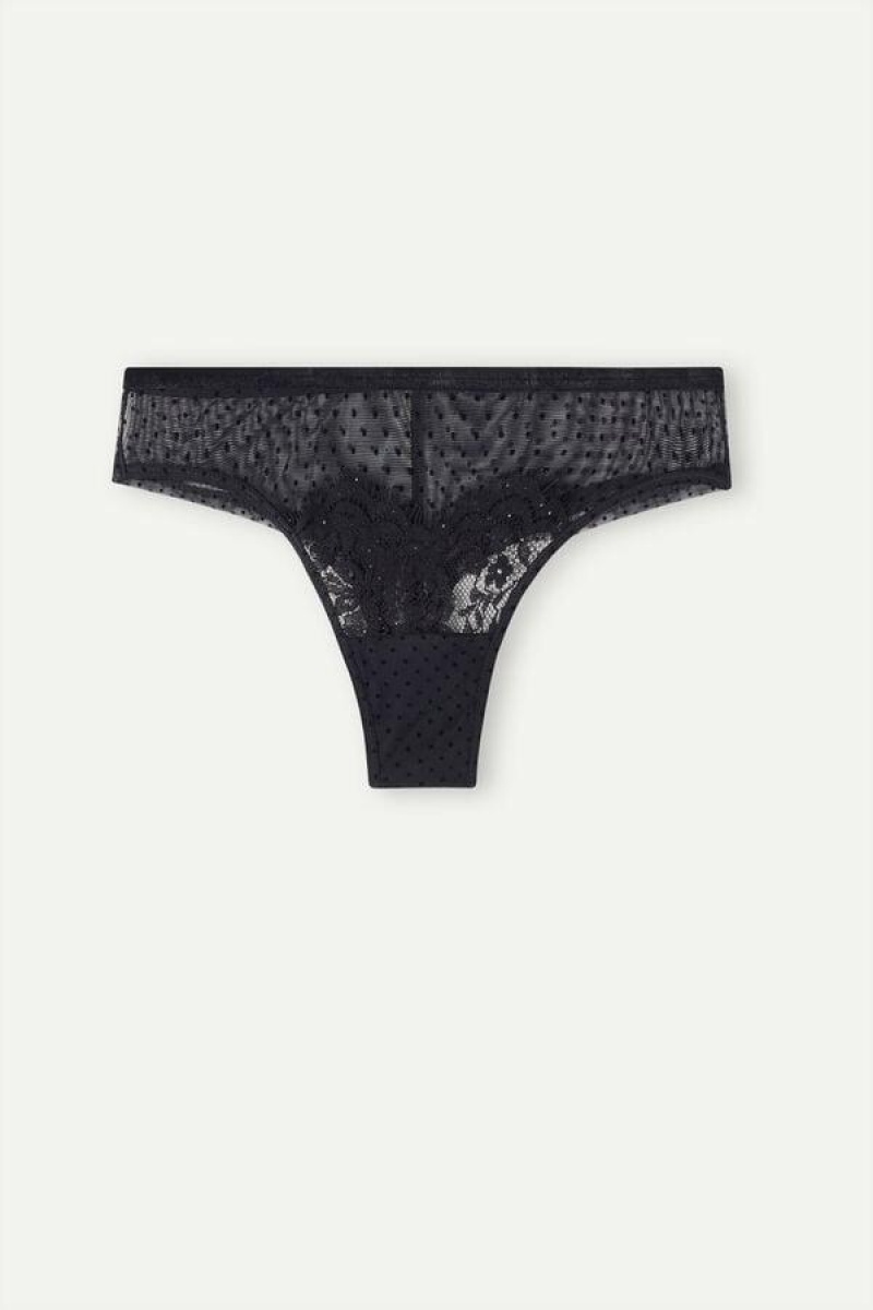 Intimissimi Time to Shine Brazilian Women's Panties Black | USA 2497APH