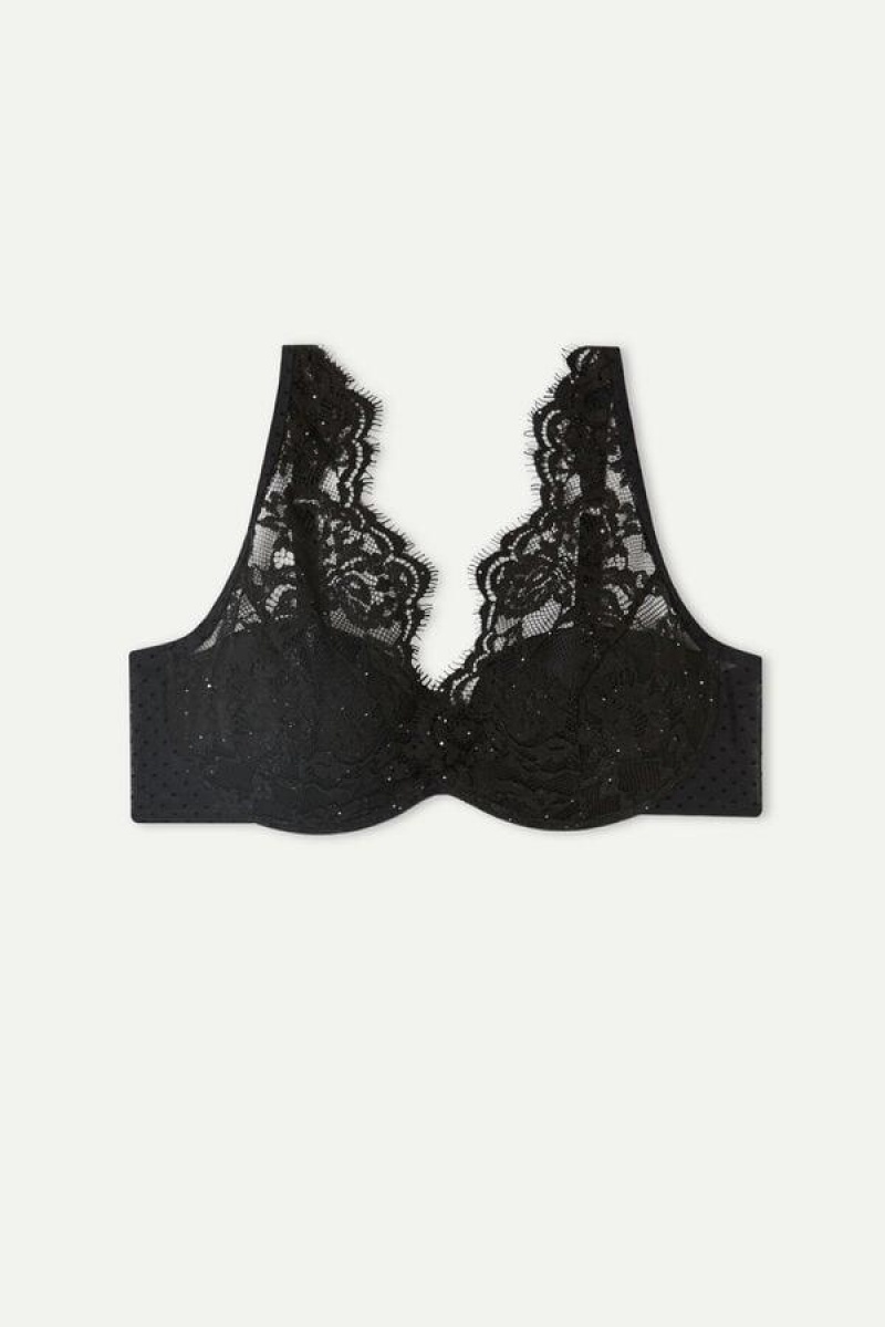 Intimissimi Time to Shine Elena Balconette Women's Bras Black | USA 1037MAS