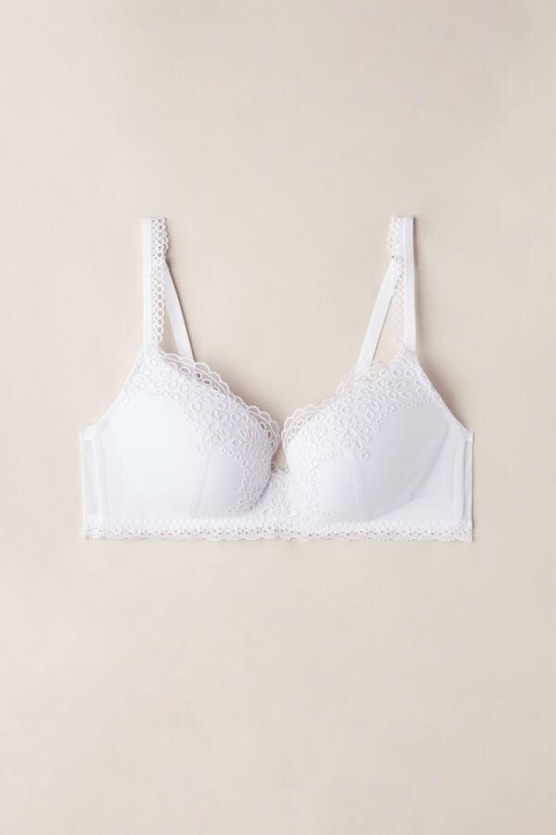 Intimissimi Timeless Simplicity Adele Triangle Women's Bras White | USA 1142QZD