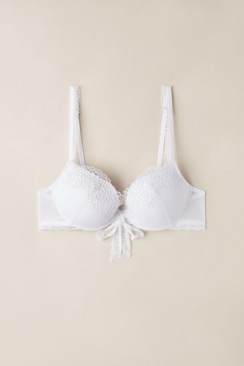 Intimissimi Timeless Simplicity Bellissima Push-up Women's Bras White | USA 1270NBA