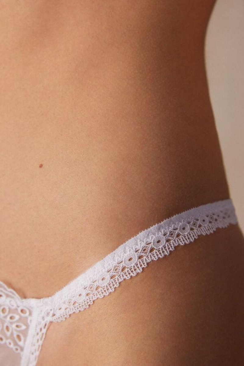 Intimissimi Timeless Simplicity String Thong Women's Panties White | USA 2232NBA