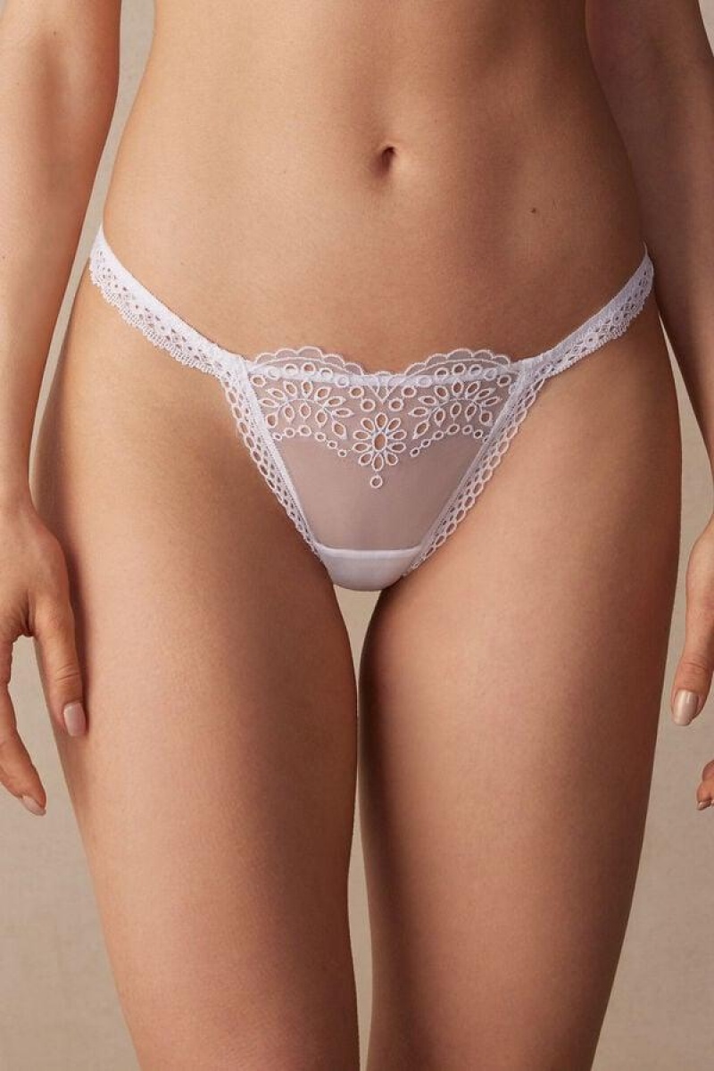 Intimissimi Timeless Simplicity String Thong Women\'s Panties White | USA 2232NBA