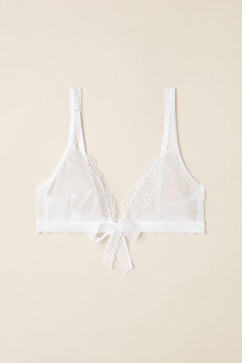 Intimissimi Timeless Simplicity Triangle Women's Bras White | USA 1361SOB