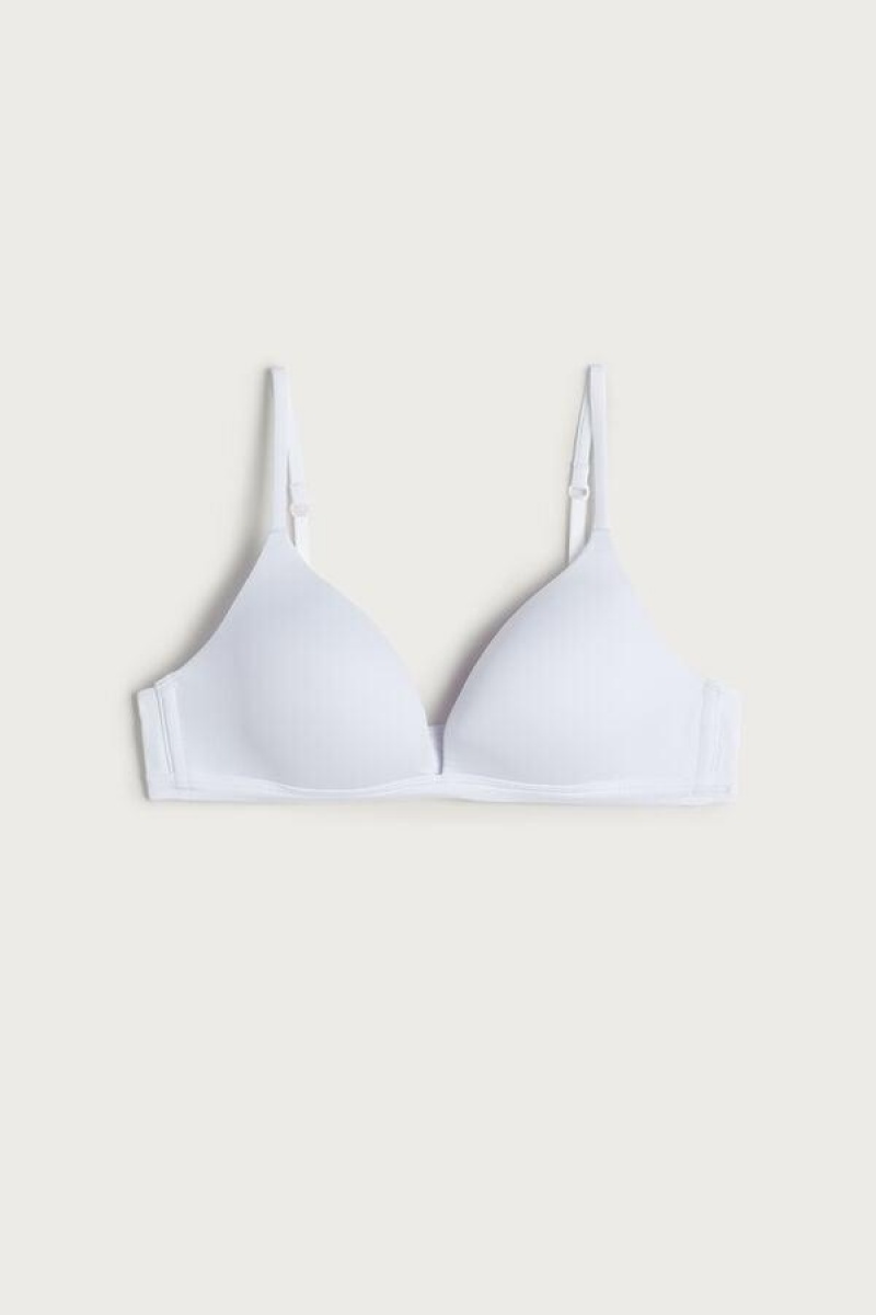 Intimissimi Tiziana Microfiber Triangle Women's Bras White | USA 1195WYF