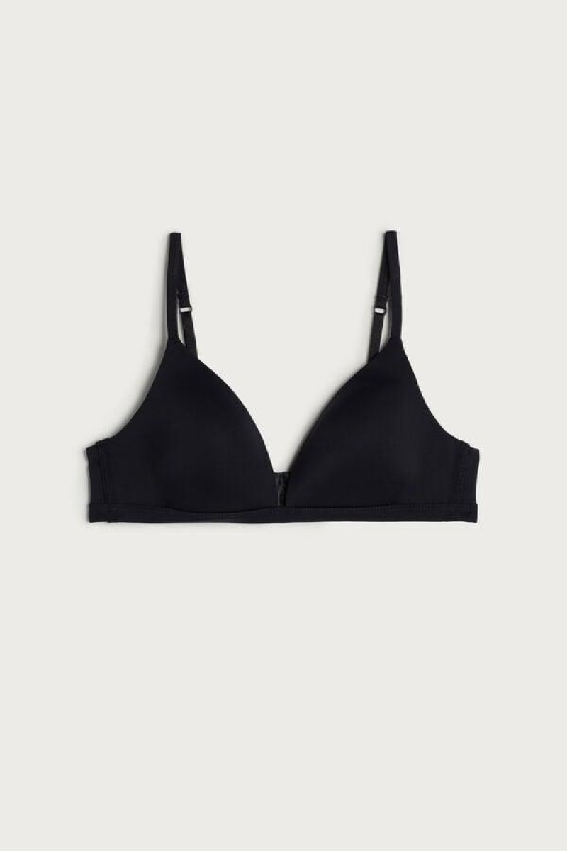 Intimissimi Tiziana Microfiber Triangle Women's Bras Black | USA 1454QZD