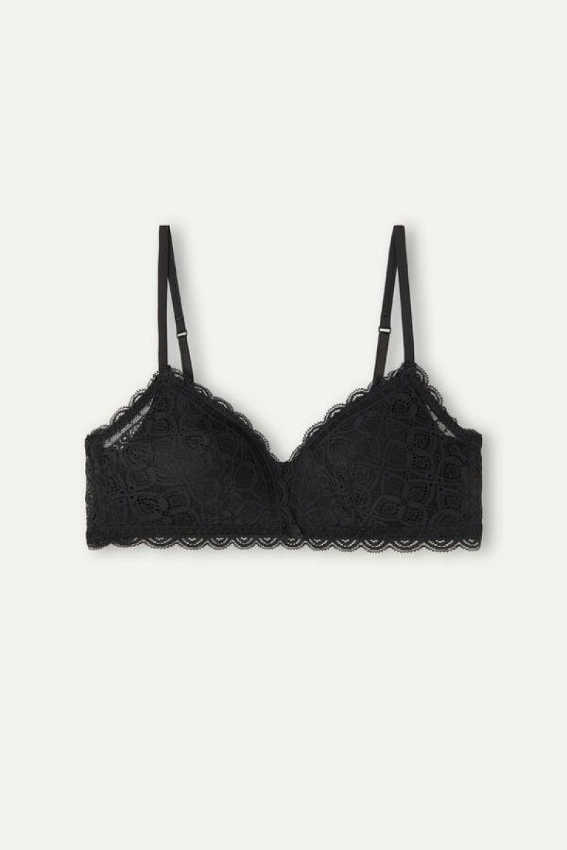 Intimissimi Tiziana Triangle in Lace Women's Bras Black | USA 1134LHT