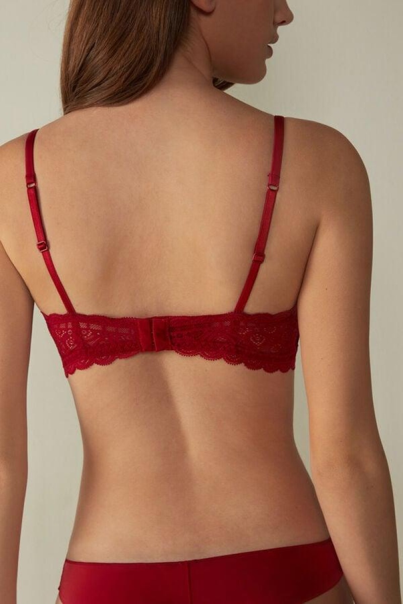 Intimissimi Tiziana Triangle in Lace Women's Bras Red | USA 1399BCP