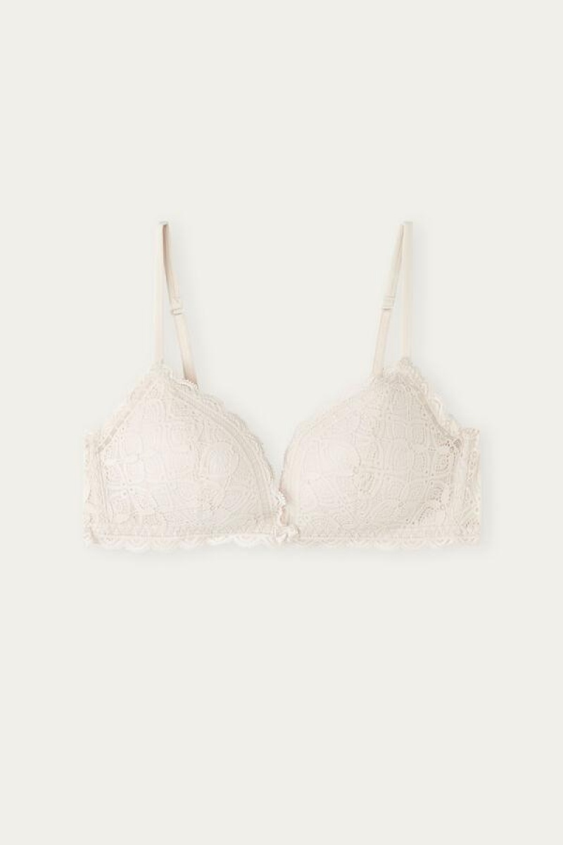 Intimissimi Tiziana Triangle in Lace Women's Bras Pink | USA 1417HKW