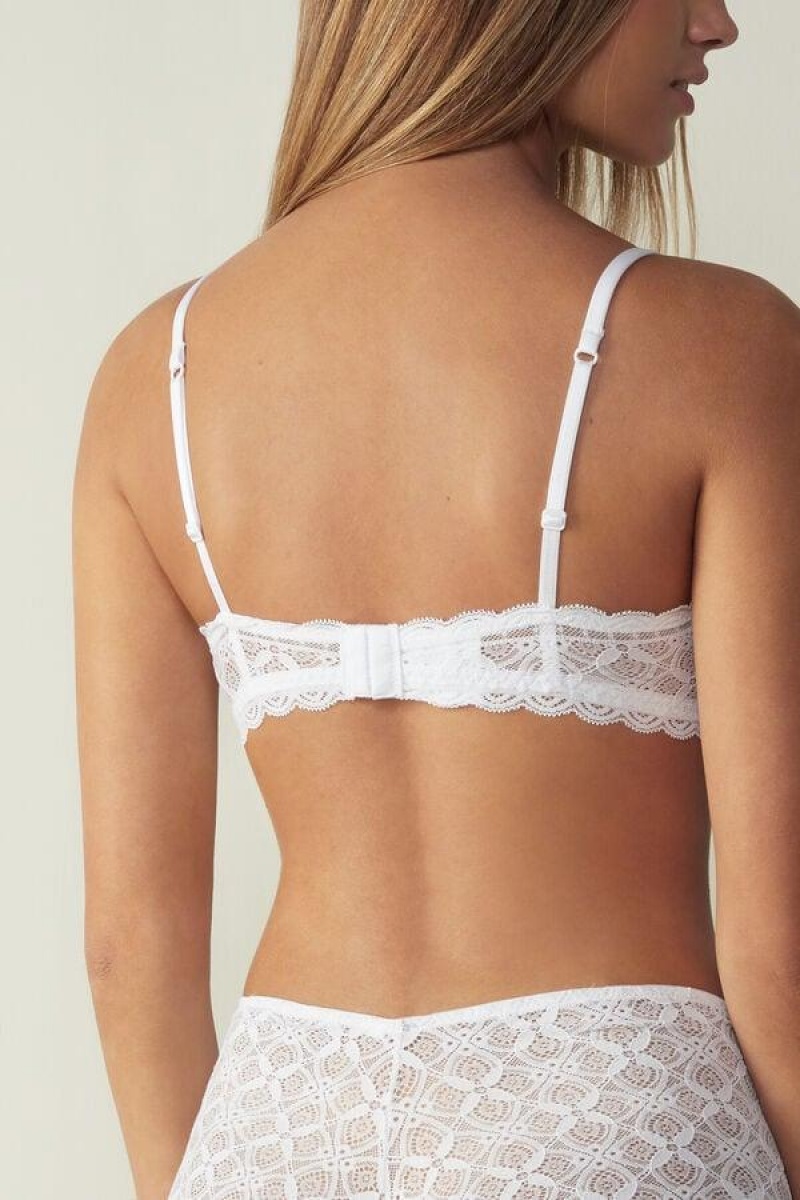 Intimissimi Tiziana Triangle in Lace Women's Bras White | USA 1418JJE