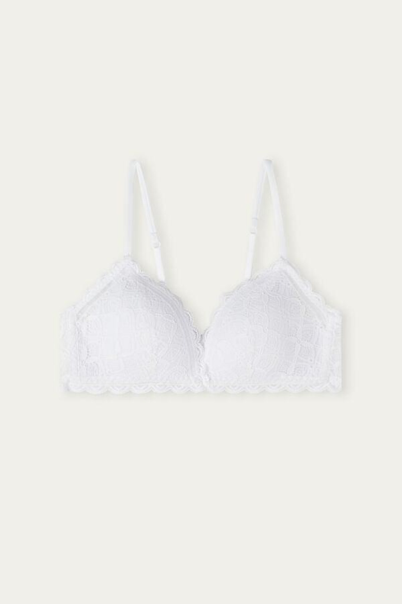 Intimissimi Tiziana Triangle in Lace Women's Bras White | USA 1418JJE