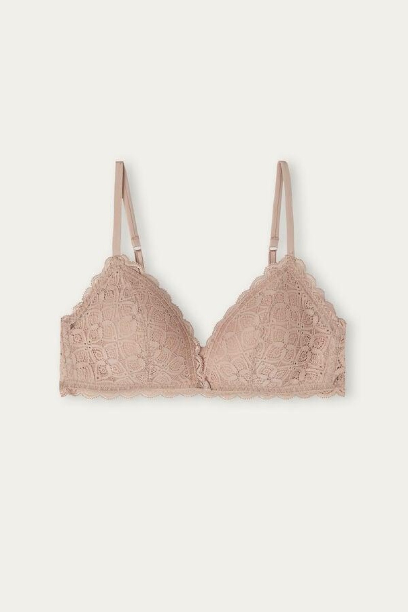 Intimissimi Tiziana Triangle in Lace Women's Bras Beige | USA 1420LHT