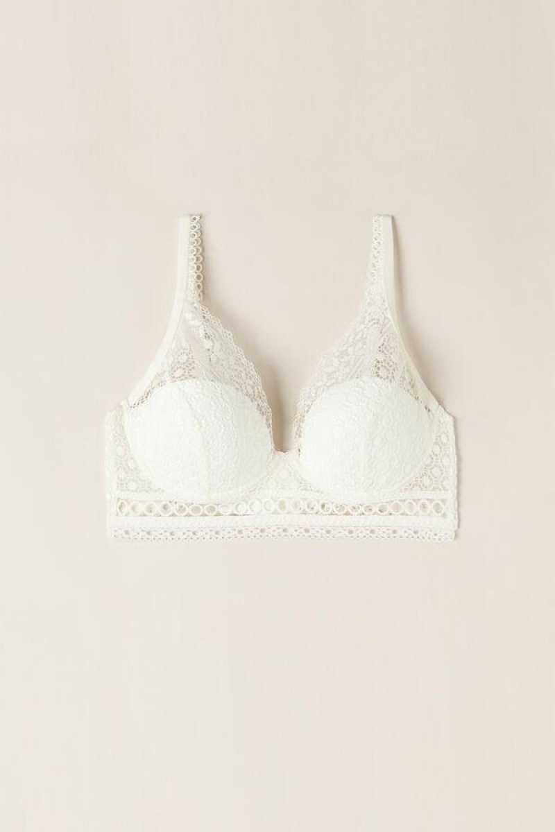 Intimissimi Toujours l’Ajour Elena Balconette Women's Bras White | USA 1561RWH