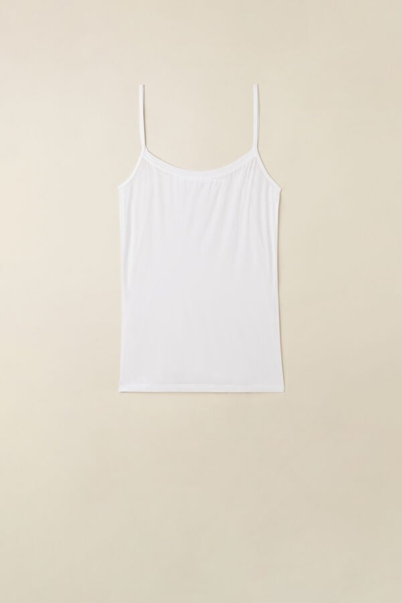 Intimissimi Ultralight Microfiber Women's Tank Top White | USA 1772UTL