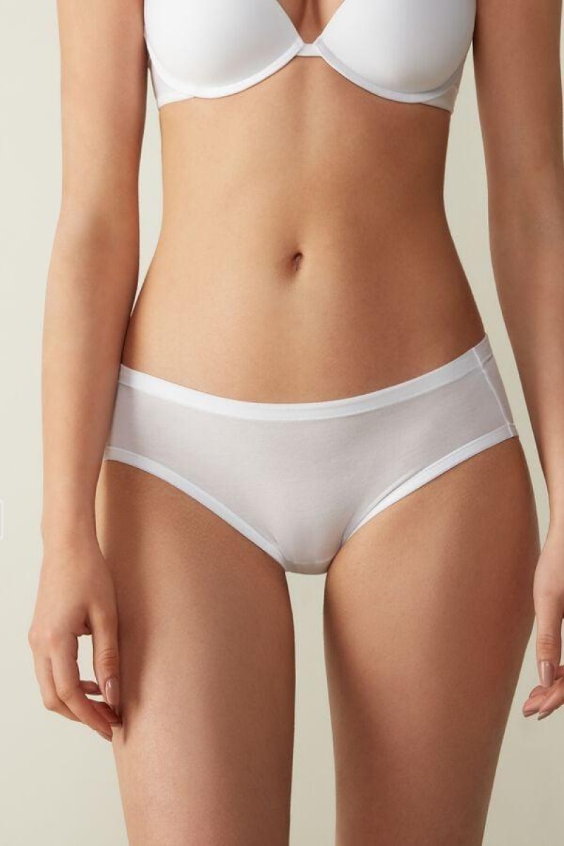 Intimissimi Ultralight Supima® Cotton Briefs Women\'s Panties White | USA 2434CET