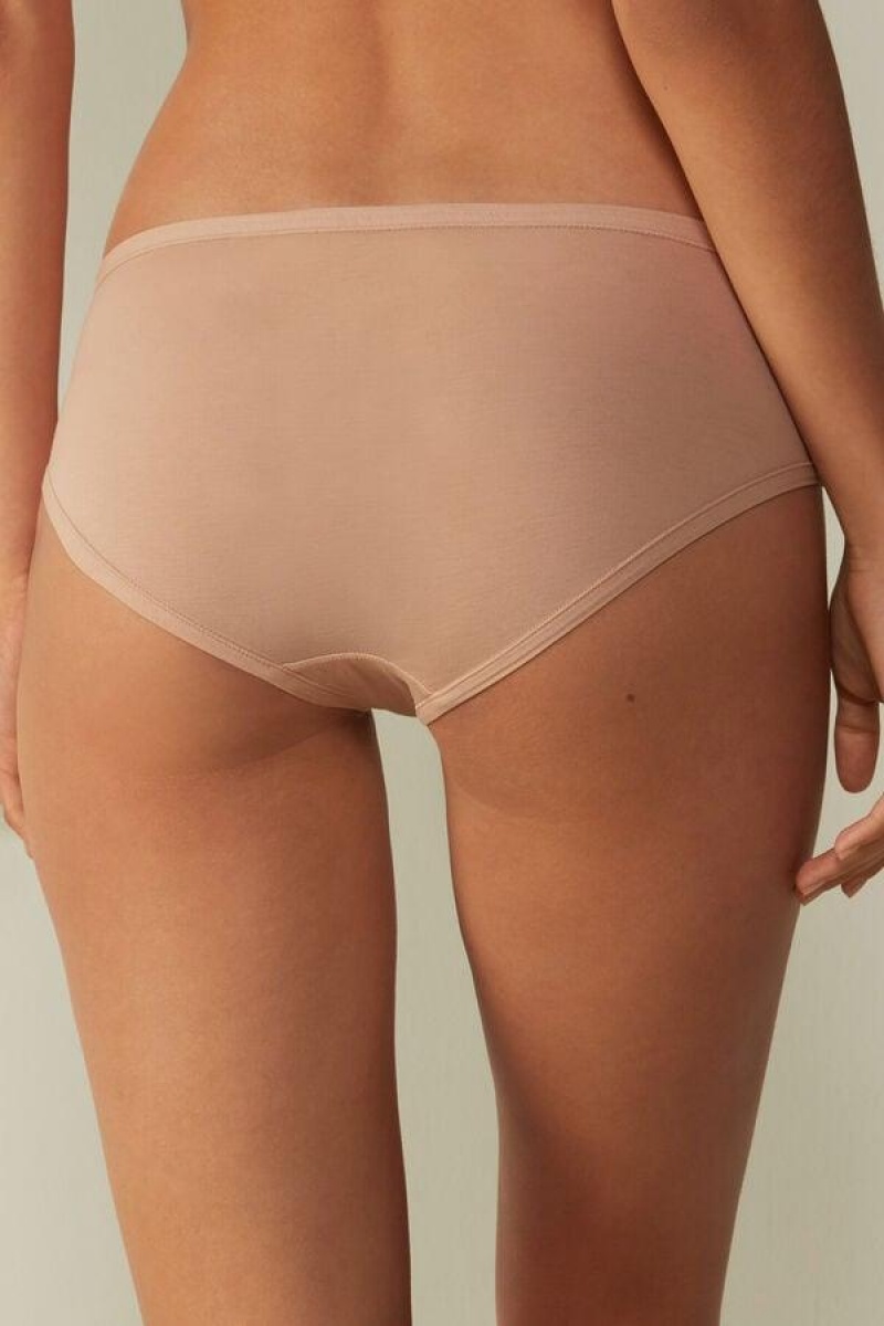 Intimissimi Ultralight Supima® Cotton Briefs Women's Panties Beige | USA 2451TVC