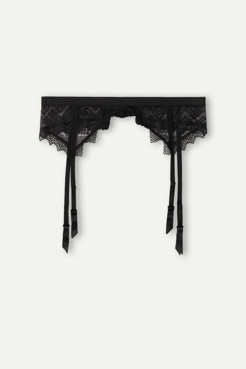 Intimissimi Urban Nomad Garter Belt Women's Lingerie Black | USA 1894NBA