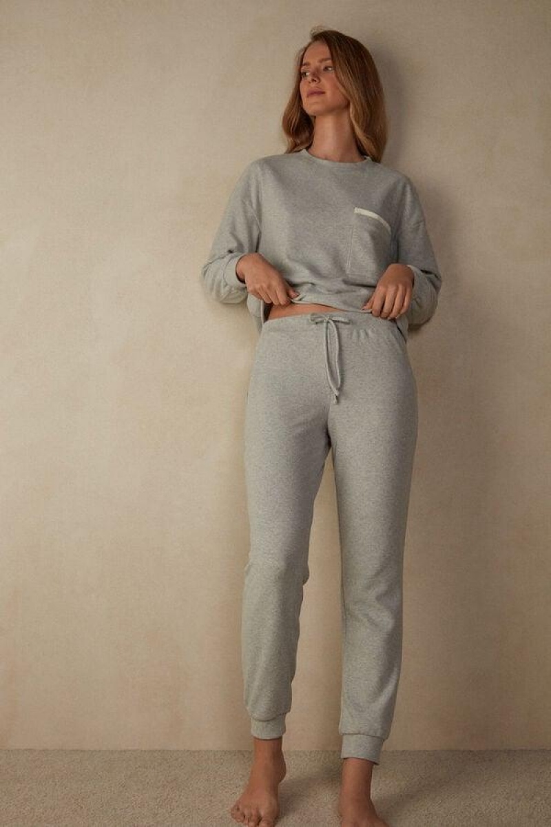 Intimissimi Warm Cuddles Full Length Cuffed Pants Women's Pajamas Grey | USA 2054EXG