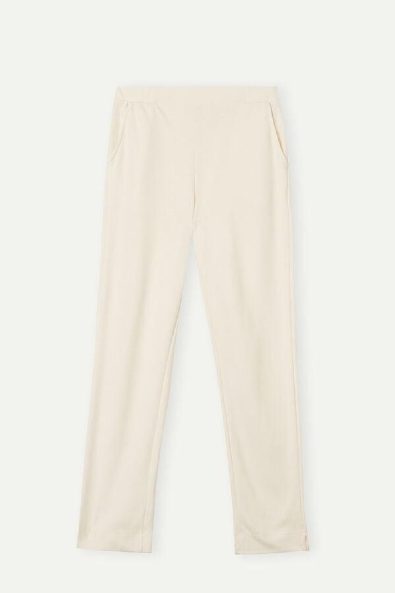 Intimissimi Warm Cuddles Full Length Pants Women's Pajamas Cream | USA 2061PQC