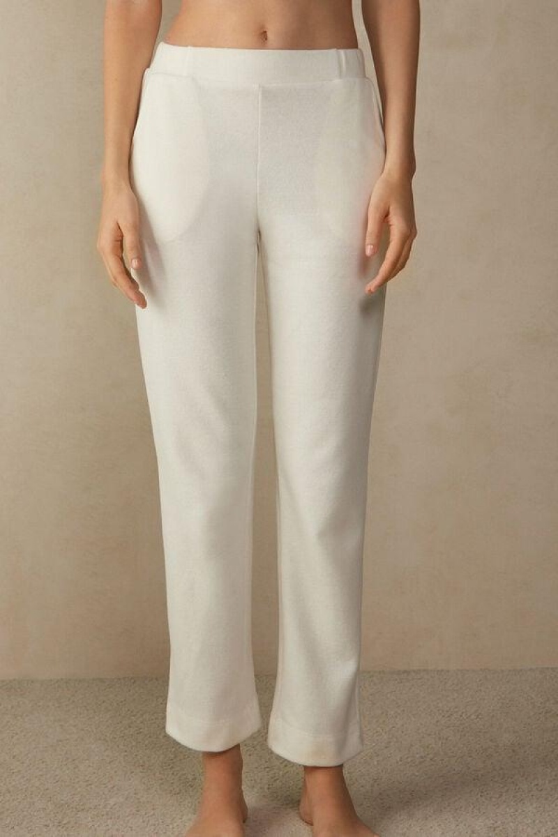 Intimissimi Warm Cuddles Full Length Pants Women\'s Pajamas Cream | USA 2061PQC